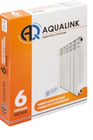 Радиатор биметаллический 80*500 4 секции "AQualink"