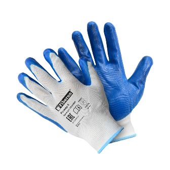 Перчатки «Антискользящие», полиэстеровые, нитриловое покрытие, Fiberon, размер L