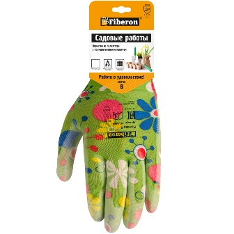 Перчатки «Для садовых работ», полиэстеровые, полиуретановое покрытие, разноцветные, размер М