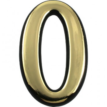 Цифра дверная АЛЛЮР пластик "0" золото (100,20)