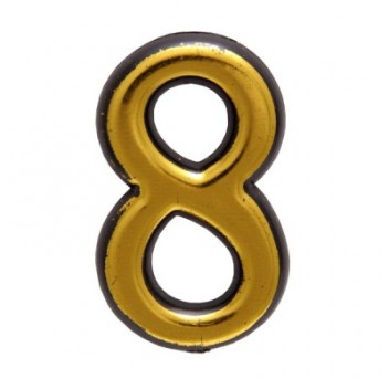 Цифра дверная АЛЛЮР пластик "8" золото (100,20)