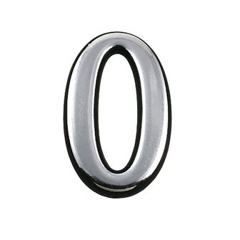 Цифра дверная АЛЛЮР пластик "0" хром (100,20)
