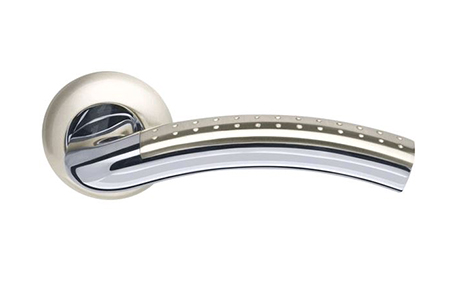 Ручка раздельная Libra LD26-1SN/CP-3 матовый никель/хром (кв. 8х140) Armadillo (для железной двери)