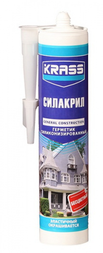 Герметик силиконизированный KRASS (Силакрил) Белый 300мл Россия