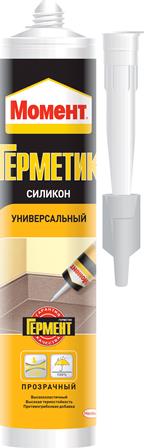 Герметик силиконовый универсальный прозрачный, 280мл "Момент" (Бельгия)*не морозостойкий