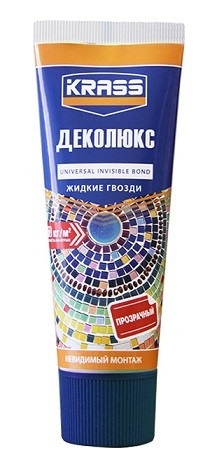 Клей KRASS ЖГ ДЕКОЛЮКС для ремонтных работ Невидимый монтаж 250 мл Прозрачный