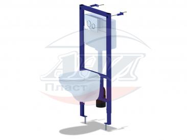 Система скрытой установки с унитазом, крышкой, клавишей хром гл-ц квадрат WN1131 "АНИ"