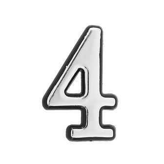 Цифра дверная АЛЛЮР пластик "4" хром (100,20)