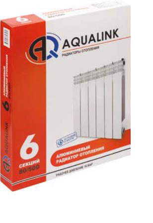 Радиатор алюминиевый 80*500 8 секций "AQualink"