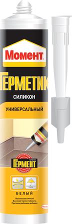 Герметик силиконовый универсальный белый, 280мл "Момент" (Бельгия)*не морозостойкий