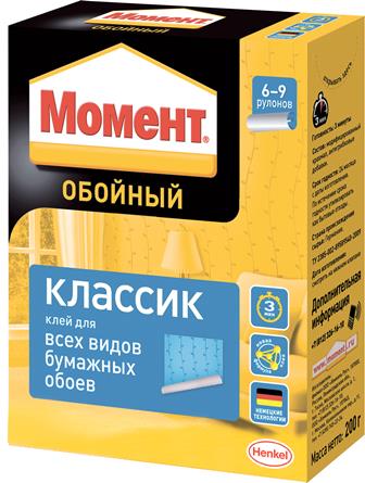 Клей обойный "Момент Классик", 200г(не морозостойкий, t режим в описании)