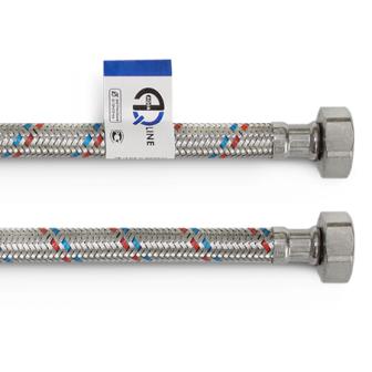 Подводка д/воды нерж.сталь (стальная гайка) 100см г/г Аквалайн