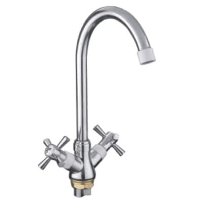 Смеситель д/кухни 1/2" мет-кер Крест бел/хром на гайке R49118-7 "FRUD"