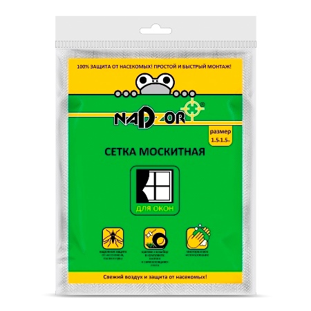 Сетка москитная для окон 1,5*1,5м, в пакете, белая, Nadzor