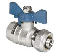 Кран шар. 3/4*20 ц/г бабочка для МП труб AQualink